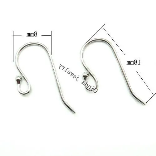 925 Sterling Silver Carring Hooks for Diy Craft Fashion Jewelry Gift 18mm W045330Z