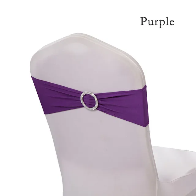 Sillas fajas bandas de boda spandex poliéster elástica elástica removible w hebilla para hogar decoración de banquetes de hotel