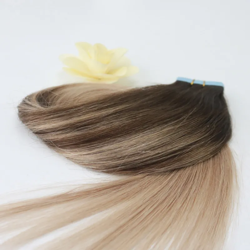 Easy To Dye African American Human Tape Hair Extensions Brazilian Princess Hair Weave For African Americans