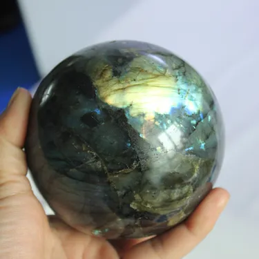 Natural Labradorite Crystal Sphere Ball Blue Orb Gem Stone250u