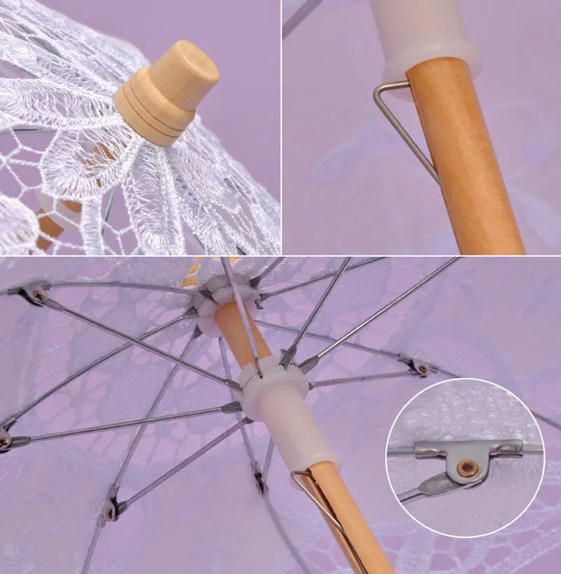 Handmade Cotton Lace Umbrellas Bride Parasol Umbrella Wedding Decoration Lace Umbrella for Lolita dress Show Parties ZA3054