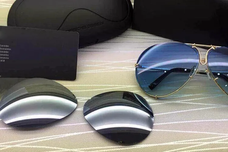 Автомобильная марка Carerras 8478 Солнцезащитные очки P8478 Пилотная оправа с зеркальными линзами и дополнительной сменой линз Автомобильная марка больших размеров для мужчин Марка designe189q