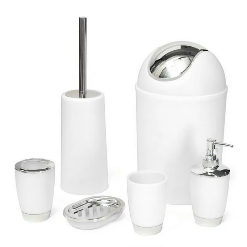 Bathroom Accessory Bin Soap Dish Dispenser Tumbler Toothbrush Holder Set Bathroom Wash Bath Set storage 