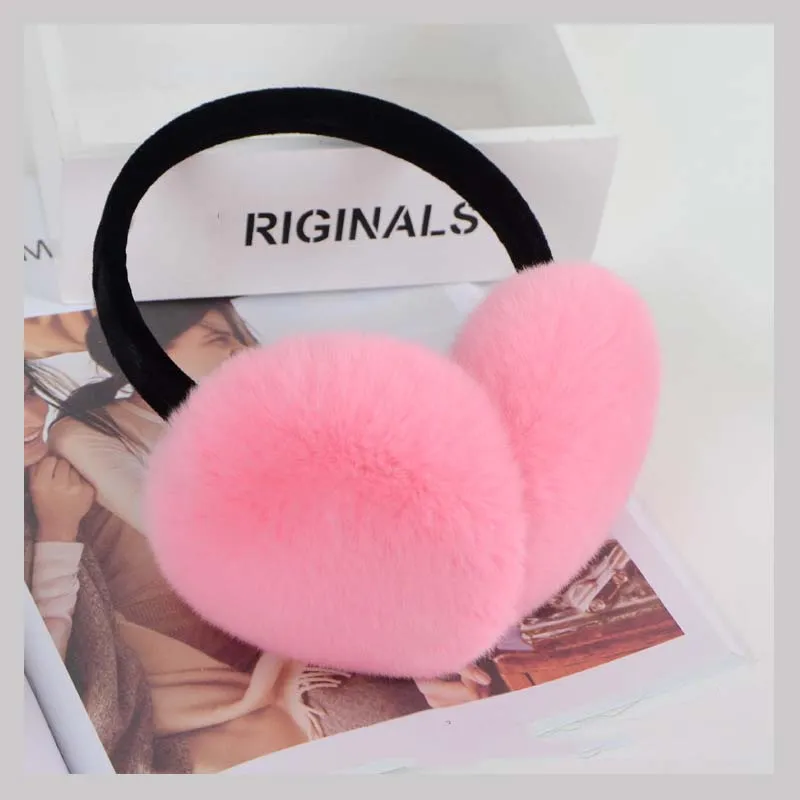 Real Rex Rabbit Fur Earmuffs Woman Rabbit Fur Earmuff Christmas Gift Cute Ear Warmer Winter Warm Ear Flap Unisex Ms MinShu212I