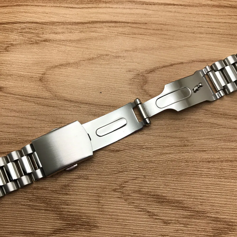Jawoder pulseira de relógio 16 18 20 22mm puro sólido aço inoxidável polimento escovado pulseira de relógio implantação fivela bracelets253t