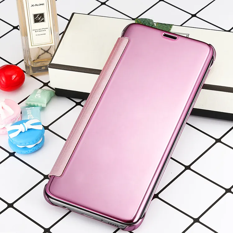 For Samsung Galaxy S9 S8 Plus Flip Cover Case Dormant Mirror Clear View Cases For Iphone7 Plus Samsung S7 Edge With Retail Box