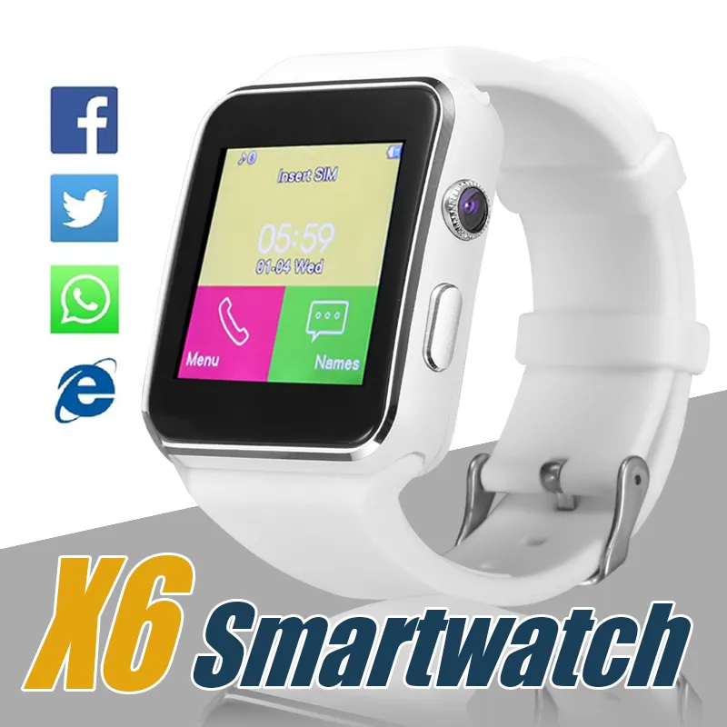 Suministro Al Por Mayor X6 Reloj Inteligente Pantalla Curvada Relojes  Inteligentes Compatible Con La Cámara Tarjeta SIM Ranura De Tarjeta TF Reloj  Inteligente Para Teléfonos Inteligentes Android En Caja De Superfast, 5,6