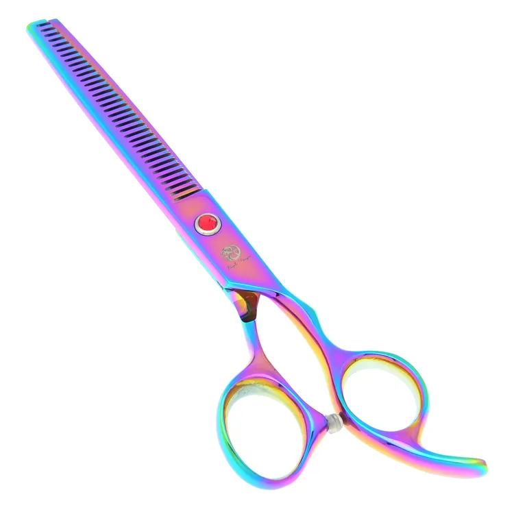 70Inch Purple Dragon Cutting Scissors Thinning Scissors Curved Shears Stainless Steel Pet Scissors for Dog Grooming Tesoura Pup3291341