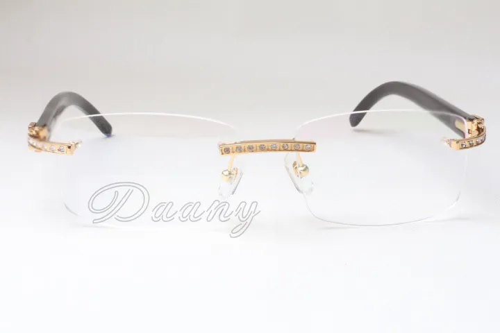 Vente directe de lunettes de mode montures de lunettes monture de lunettes T3524012 cornes noires rétro diamant lunettes 58-18-140mm238a