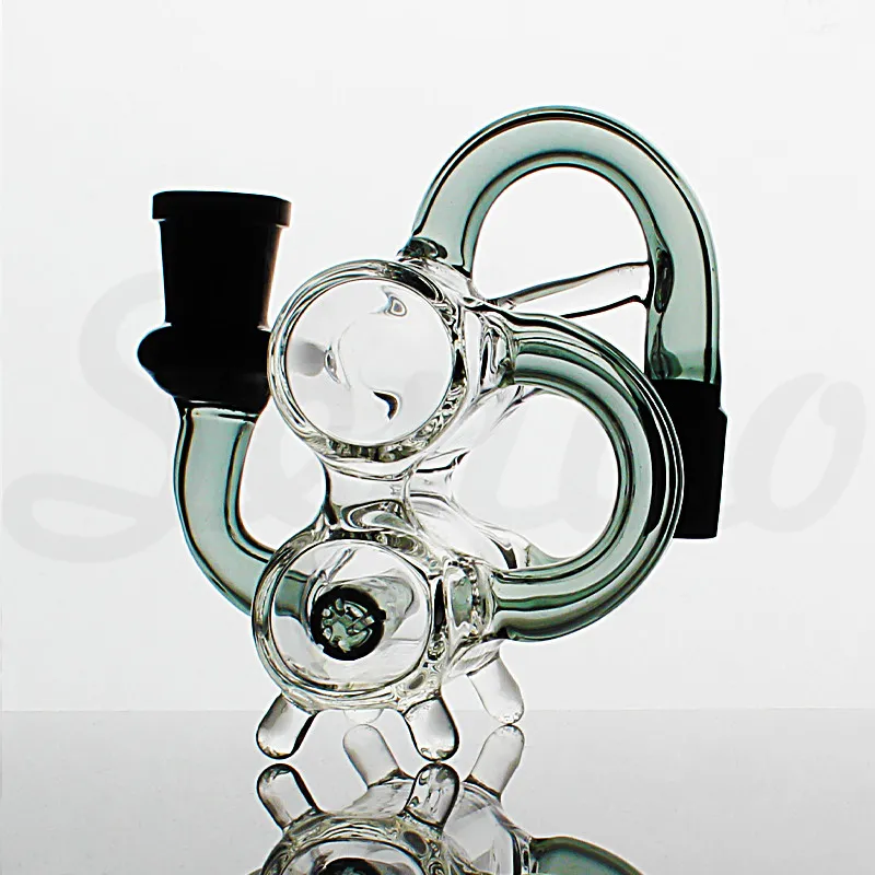 Discount 2017 New Design 14mm Glass Gong Ash Catcher Perc Double Perc
