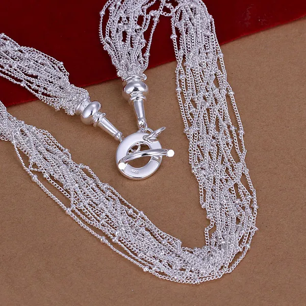 Al por mayor - El precio bajo al por menor regalo de Navidad 925 joyería de moda de plata libera el collar N44