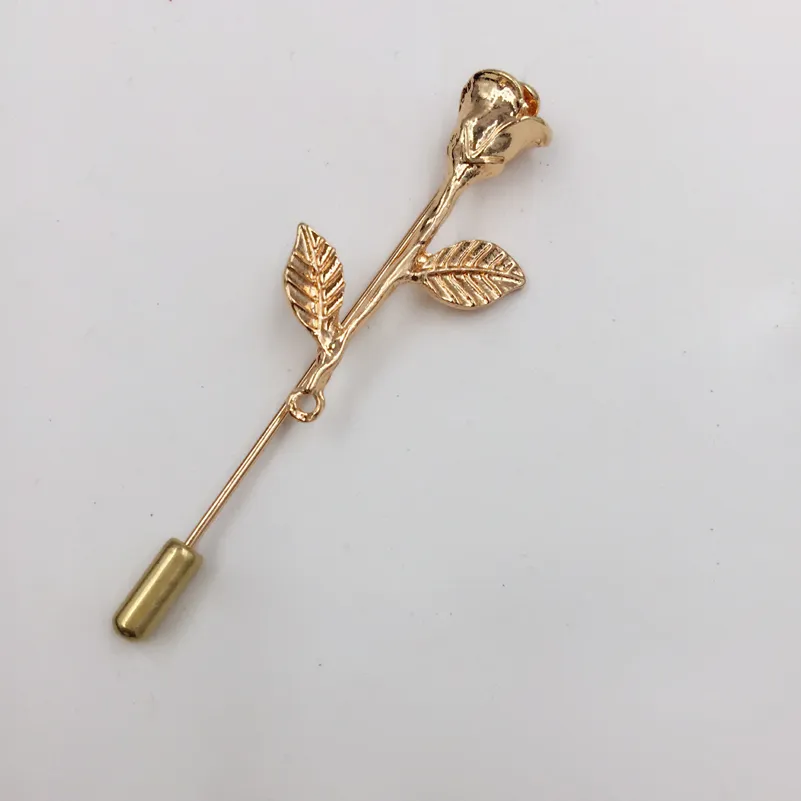 Broche à fleur de Rose unisexe, accessoires de costume pour hommes, épingles à revers classiques pour costume pour hommes, fête de mariage, épingles longues, de 12 pièces 2872