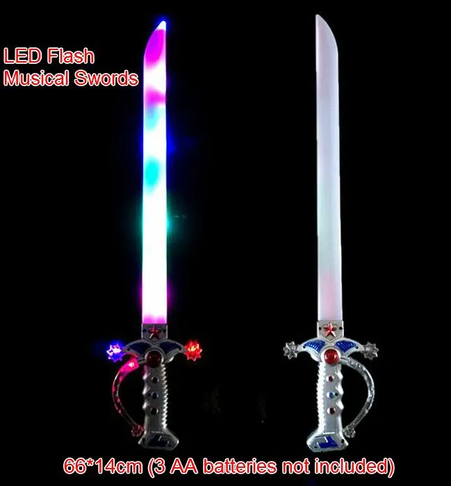 Free EMS Large LED Musical Flash Glow Sword Knife Costume Dress Up Props LED Light Flash Gravity Kids Toy Christmas Gift