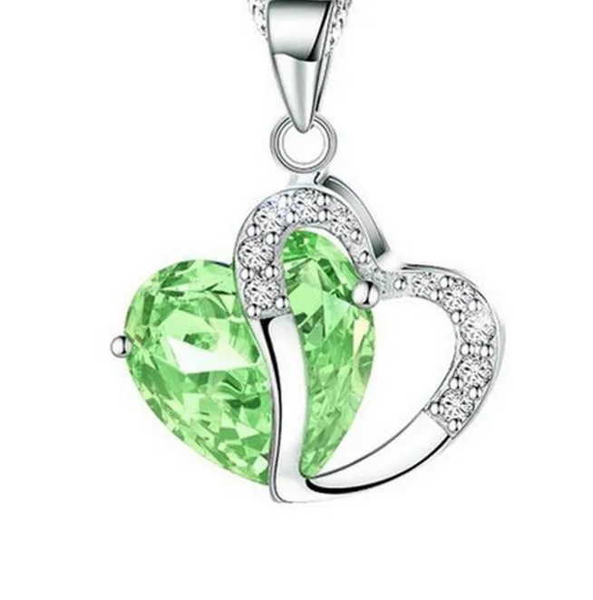 Романтические многоцветные подвески с кристаллами в форме сердца, дешевые ожерелья, цепочка из сплава для женщин, подарок, модные женские ювелирные изделия280C