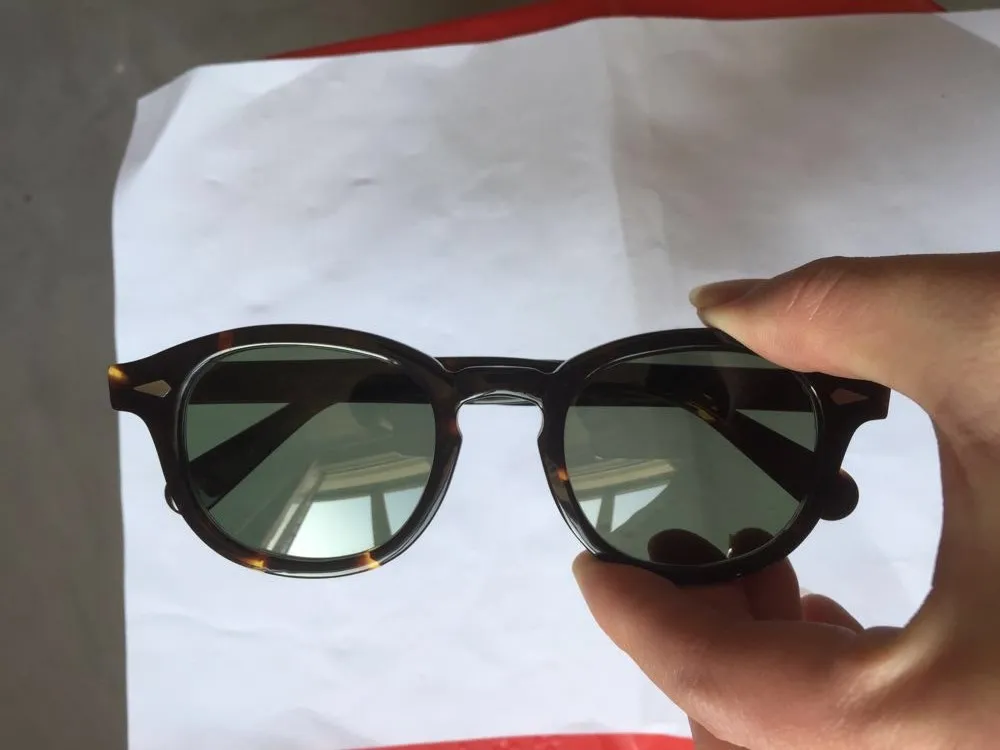 2017 rétro vintage Johnny Sunglasses Tortoise and Black with Blue Lens Round Sun Grasses Men Femmes Eapiènes FaUTS NOUVEAU FASH231P
