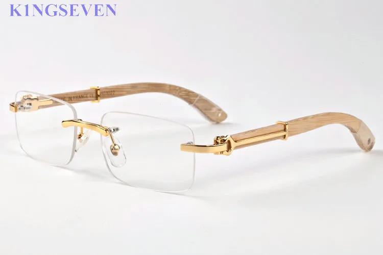vintage retro okulary przeciwsłoneczne dla mężczyzn mody bez krawędzi męskie okulary przeciwsłoneczne drewniane złoto bambusowe bawołowe rogowe okulary przeciwsłoneczne z pudełkiem LU2291