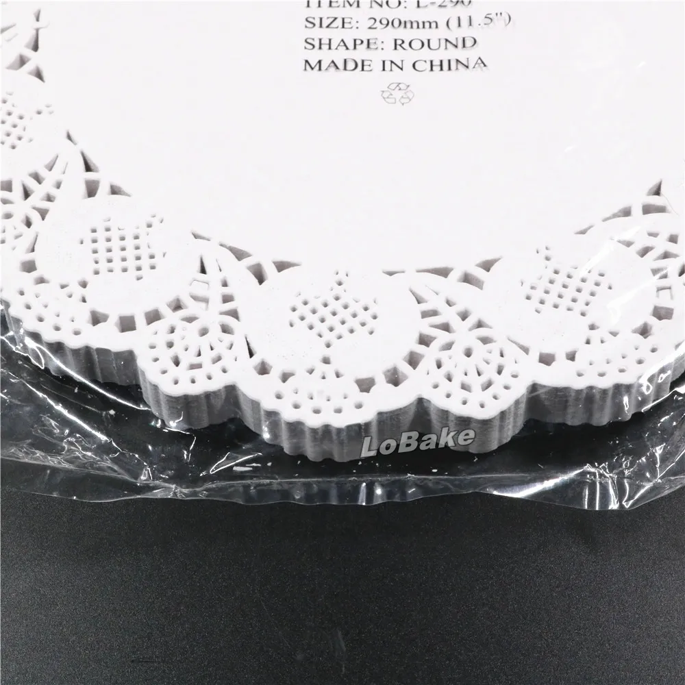 Ensemble de / paquet Nouveau 11 / 5 pouces rond en forme de fleur blanc creux design papier dentelle napperon pour ensemble de cuisine de tab268L