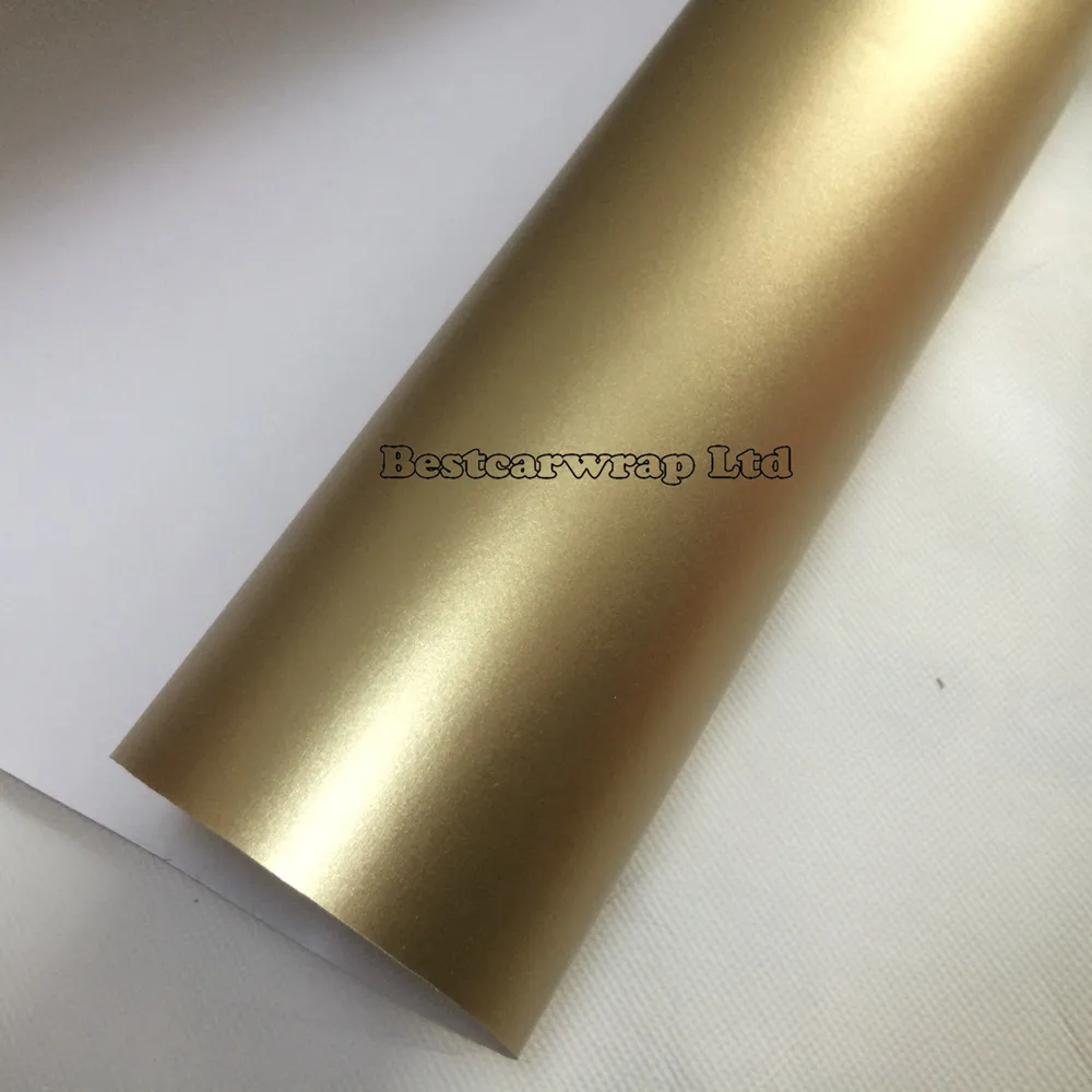 champagne gold matte chrome metallic Vinyl Car Wrap Film with With Air bubbles Free Vehicle wrapping foil 1.52x20m/Roll 5x67ft 