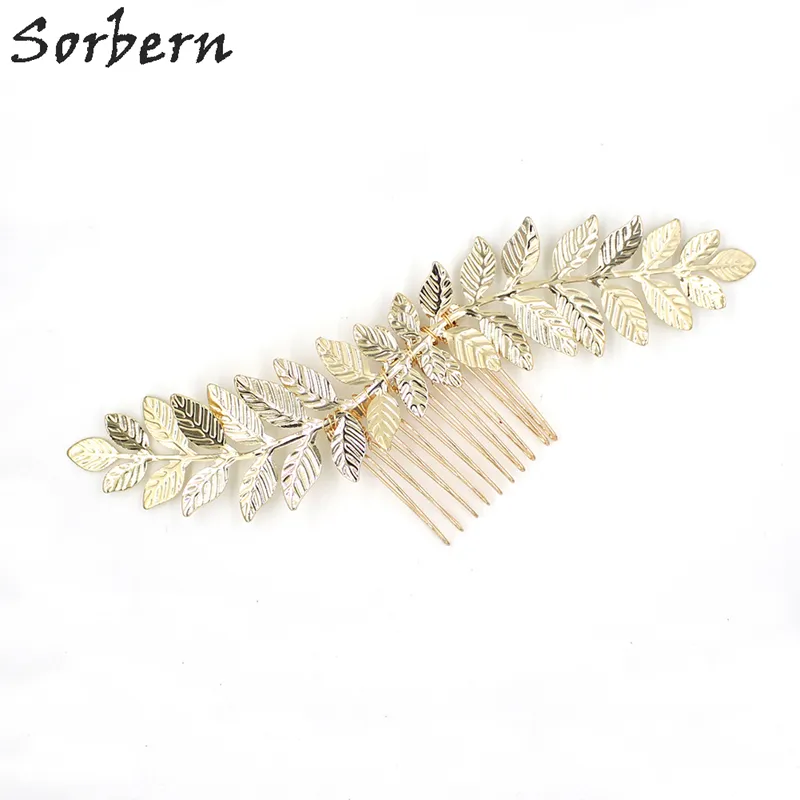 Sorbern Boho Style Design Wedding Headpiece 2018 New Bridal Tiara Gold Pearl Flower Wedding Bridal Hair Combs Vintage Women Hair Accessories