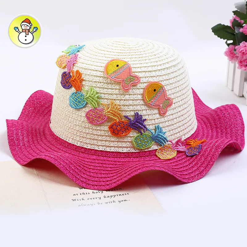 Frutto da cartone animato estivo Pesce ricamato di ghigliottina bambini bambini Cappelli da sole in spiaggia da spiaggia ragazzi ragazze cupola bambini-9 intero3204