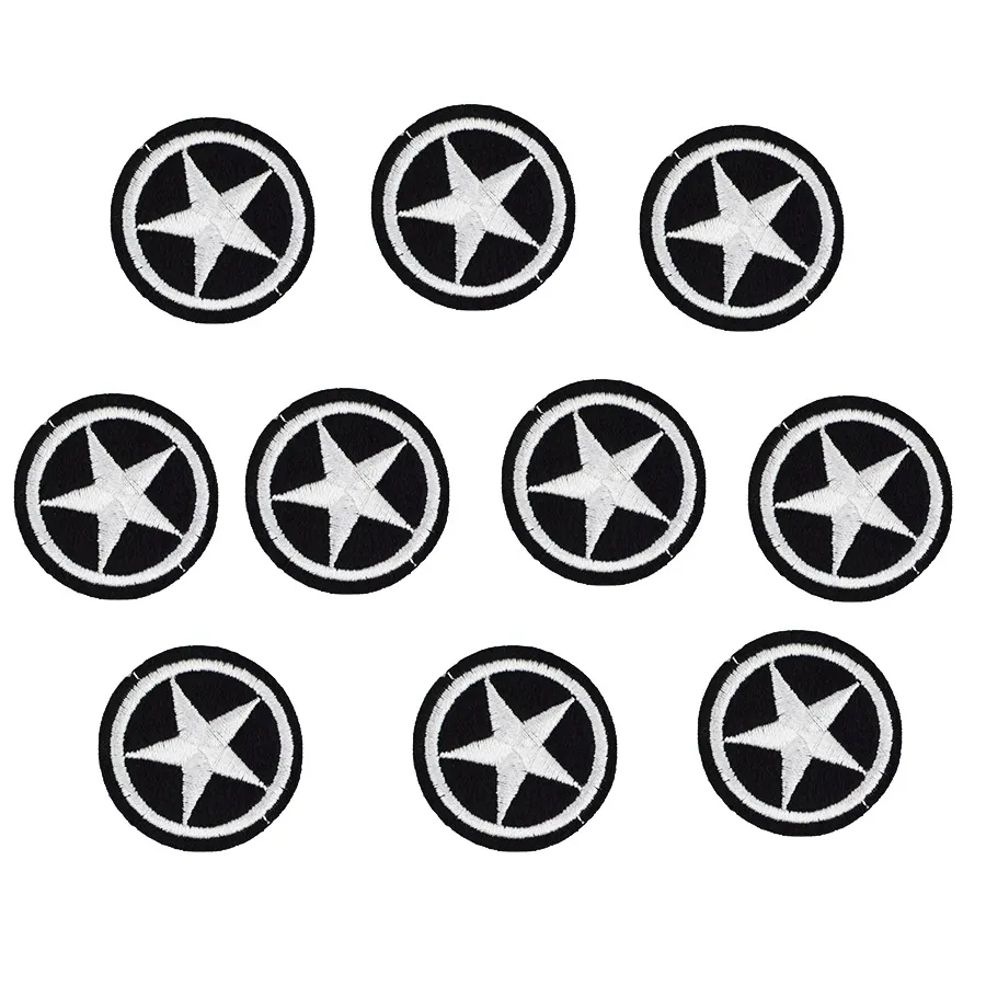 ronde étoile badge broderie patches pour vêtements fer applique sur les patchs couture accessoires insigne autocollants sur vêtements fer-sur