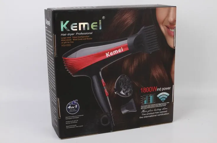 DS Kemei KM899 Ceramic Ionic Flower 1000W Professional Salon Hair Dryer High Power 220V Hushåll Hårtork EU PLUG3012193