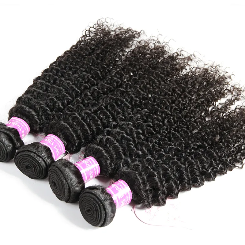 Dhgate Natural Black Bemiss Hair Kinky Curly Virgin Human Hair Weaves Brazilian Malaysian Indian Peruvian Cambodian Mongolian Hair Bundles