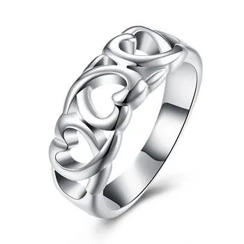 Venta al por mayor - Regalo de Navidad al por menor precio más bajo, envío gratis, nuevo anillo de plata 925 moda R090