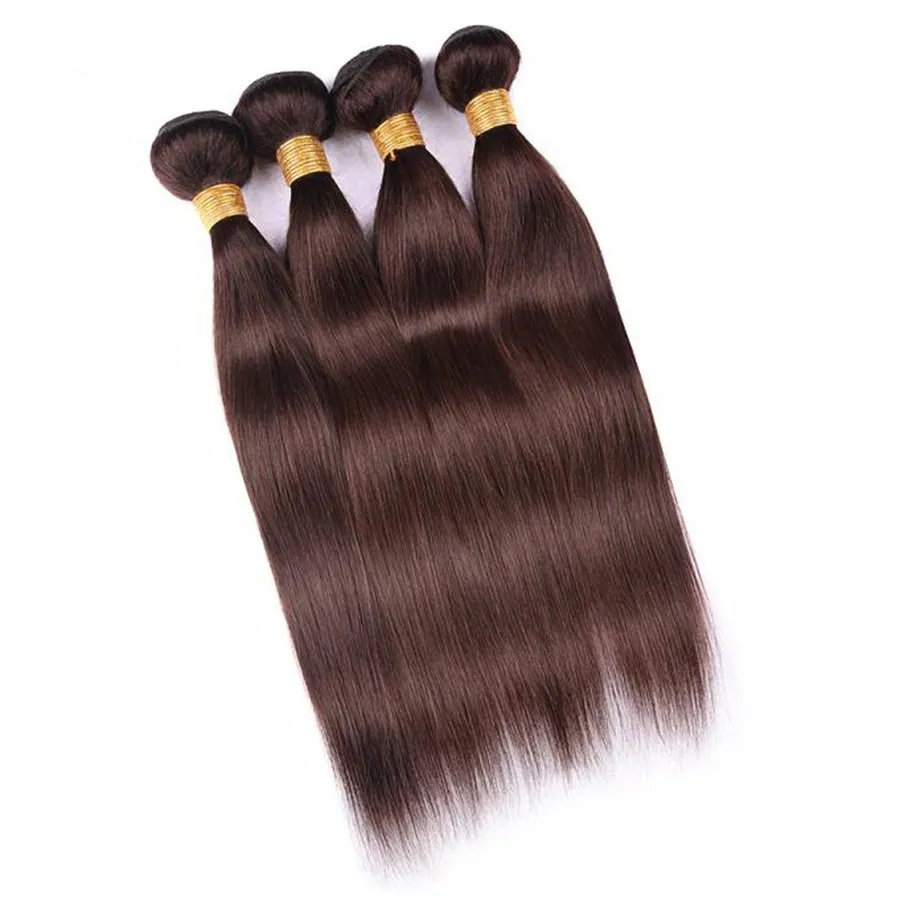 #2 Dark Brown Brazilian Virgin Remy Hair Silky Straight Weave Chocolate Colored Hair Brazilian Straight Human Hair Bundles
