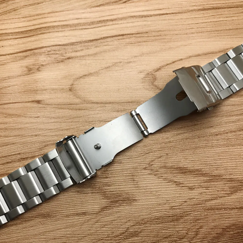 JAWODER cinturino orologio 18 20 22 24mm cinturino orologio da uomo in puro acciaio inossidabile massiccio spazzolato bracciale con fibbia deployante224S