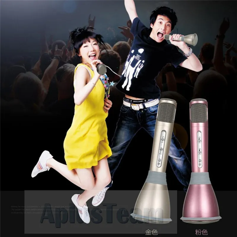 K068 Portable Wireless Bluetooth Microphone With Mic Speaker Condenser Fashion Home Mini Handheld Karaoke Player KTV Sing Record For Iphone