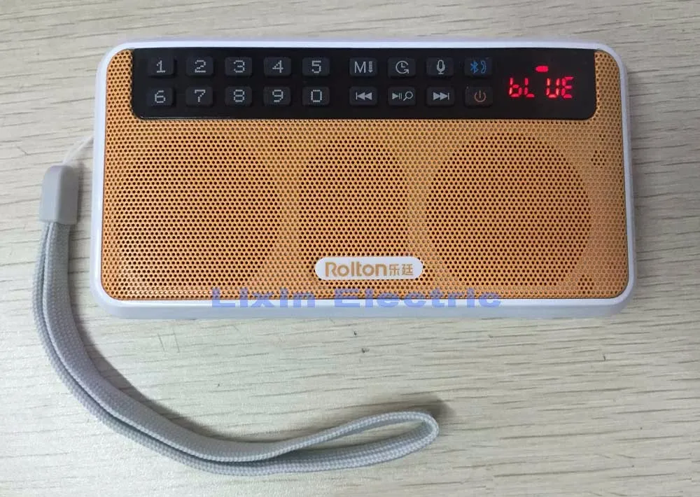 Newest Wholesale-Rolton E500 mini bluetooth speaker box, support bluetooth phone call/TF card/MP3/FM radio/earphones/LED light/record sounds