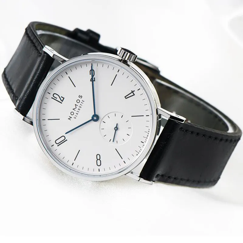 Armbanduhren Ganze Damenuhren Marke NOMOS Männer und minimalistisches Design Lederarmband Mode Einfacher Quarz Wasserdicht WA323V
