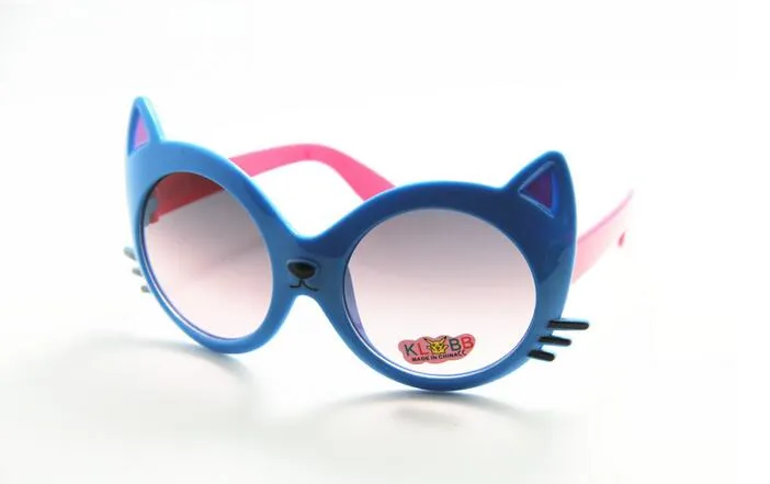 Summer Style 2017 Ny högkvalitativa barn UV -solglasögon Cartoon Cat Animal Formes Solglasögon Glasögon för barn 24 st lot2651