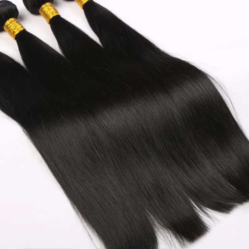 Natural Color 1B Human Hair Weave Bundles Peruvian Hair Extensions Straight Hair 8inch-30inch 100%Unprocessed Cheap Wholesale