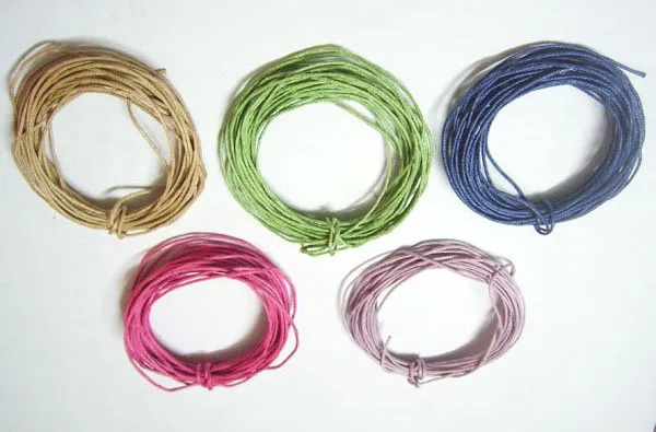 50yards / lote 1mm cores misturadas de algodão encerado fio cabo para DIY artesanato jóias descobertas componentes wc0