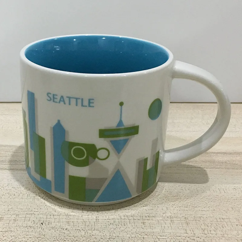 14oz capaciteit keramische Starbucks City mok Amerikaanse steden koffiemok Cup met originele doos Seattle City276I