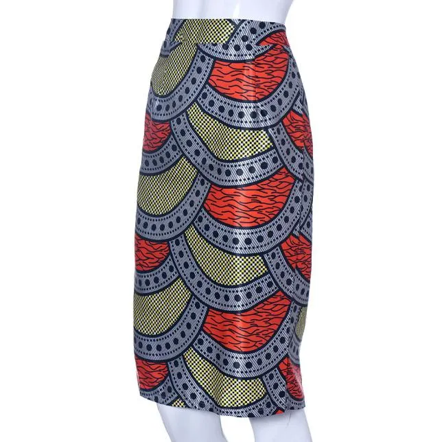 LC65013 Fashion Women Slim Painting Skirts High Waist Midi Pencil Skirt 2016 Spring Hot Sale Bodycon Knee Length Clothing