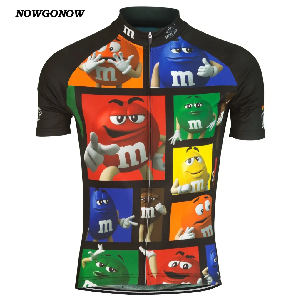 NOWGONOW Whole men cartoon 2017 cycling jersey tops clothing bike wear Mix Color Cartoon 10 style full zipper cool funny C234T