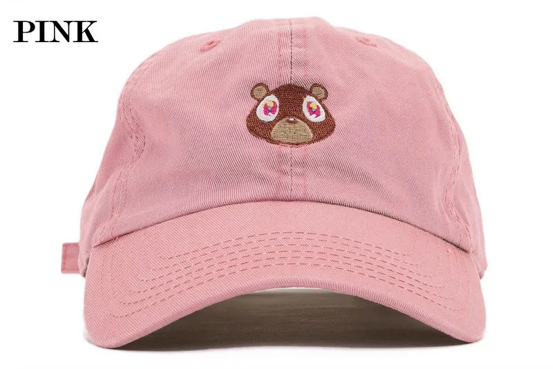 Graduation College Dropout niedźwiedź tata kapelusz czarny biały khaki różowy czapka baseballowa Hip Hop Summer Snapback Hat1979
