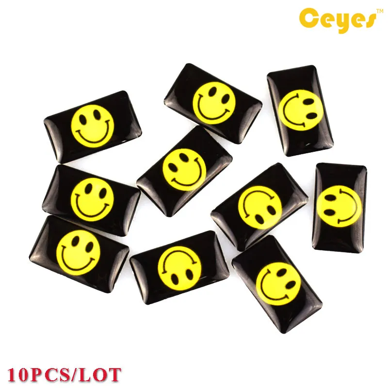 Auto Car Cute Smiled Epoxy car logo personalized labels Plastic Drop Car Decal Styling Fashion Stickers Accessories 