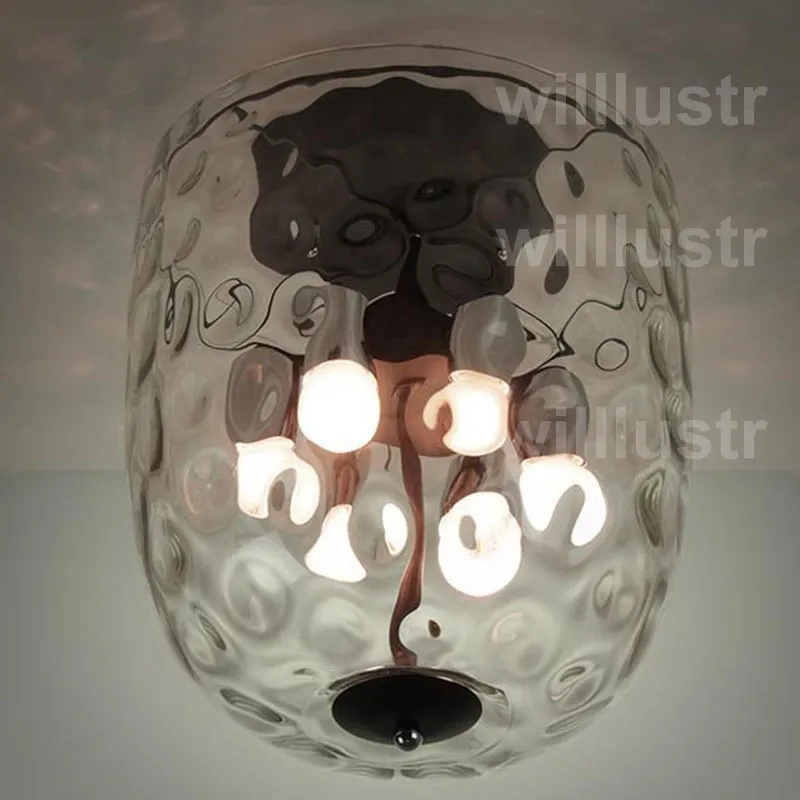 Plafondlamp helder glas schaduwverlichting transparante ananas watergolf kristal Parisian architecturale melkglas ecole flushmoun246v