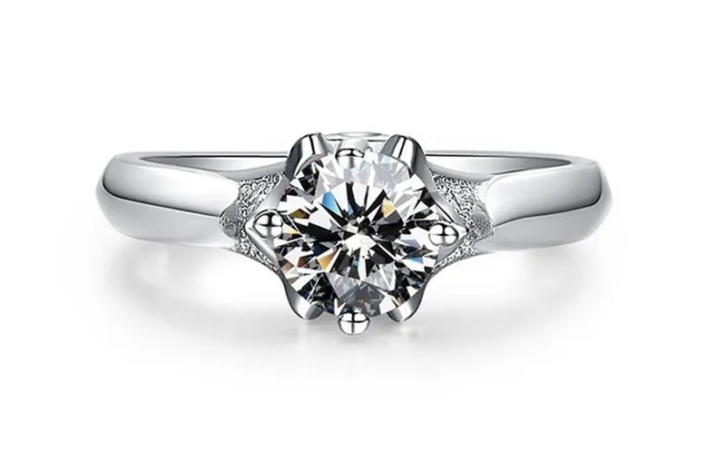 Fashion Swan Ring Origianl Anello in argento massiccio 925 Luxury 1ct Zirconia Diamond Wedding Band le donne Gioielli di personalità R015
