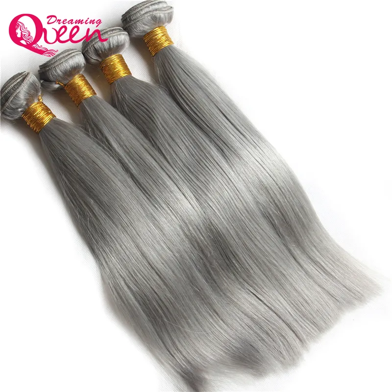 Grey Straight Human Hair Ombre Brazilian Virgin Human Hair Weave Gray Color Ombre Hair Extensions 3 Bundles Ombre Weave 