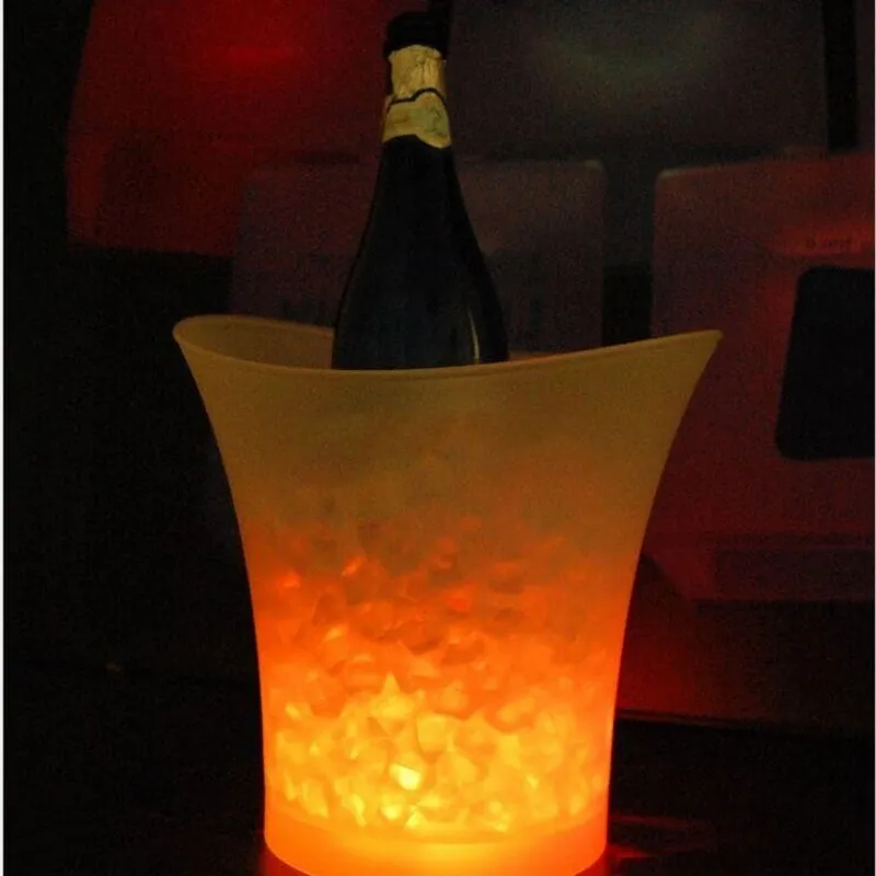 Bar 5 litri Volume secchiello il ghiaccio in plastica a led che cambia colore discoteche LED secchiello il ghiaccio con luce champagne, vino, birra, secchiello il ghiaccio Ship246t