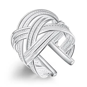 Al por mayor - Regalo de Navidad al por menor precio más bajo, envío gratis, nuevo anillo de plata 925 moda R24