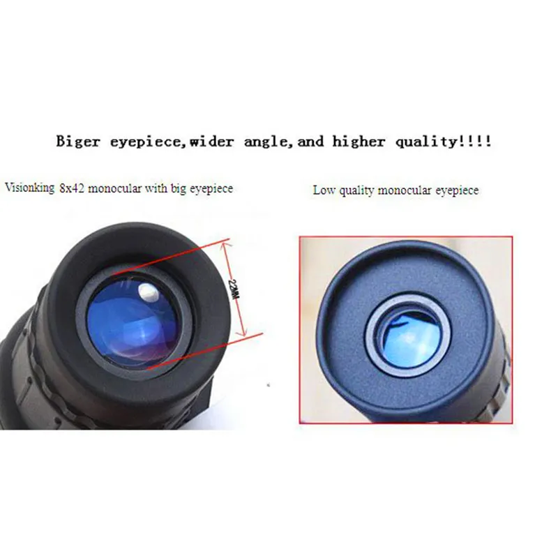 Visionking Telescopio monoculare portatile 8x42 BaK4 Tetto Impermeabile Professionale a lungo raggio Mirino ottico Cannocchiale da caccia