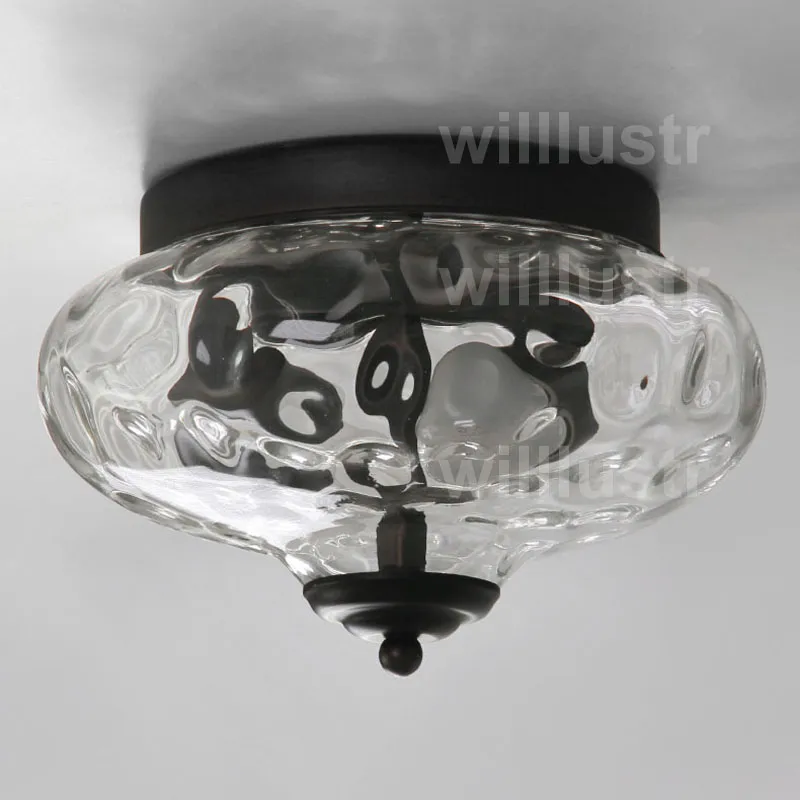 مصباح السقف صافي الزجاج الظل الإضاءة الشفافة أناناس مياه موجة الكريستال الباريسي المعماري الحليب الزجاج ecole flushmoun2474