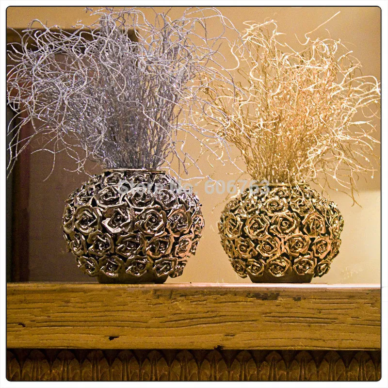 Длинные искусственные растения 46 см, имитация позолоченной травы, рождественские украшения, блестящие искусственные цветы для украшения дома292 Вт