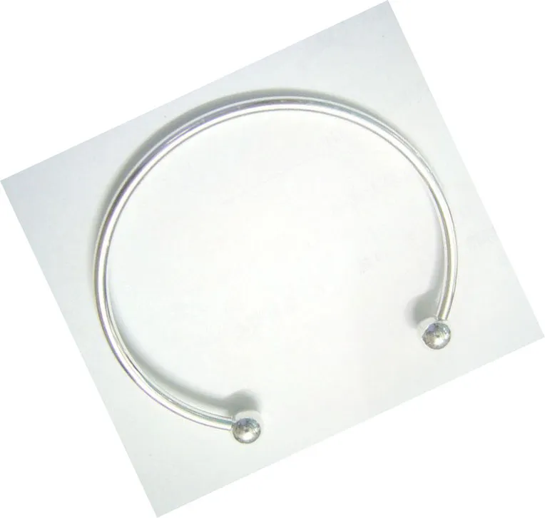 10st Silver Plated Bangle Armband för DIY Craft Murano Jewelry Gift 7 6inch C15272A